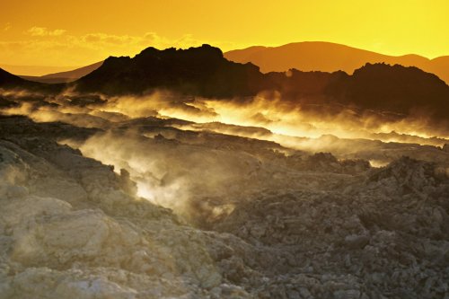 Islande. Champs de lave du Krafla près de Myvatn.(V 10241)