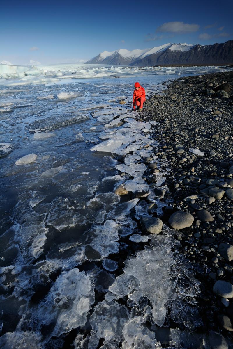 Islande - Berge de la lagune du Jokulsarlon avec glace