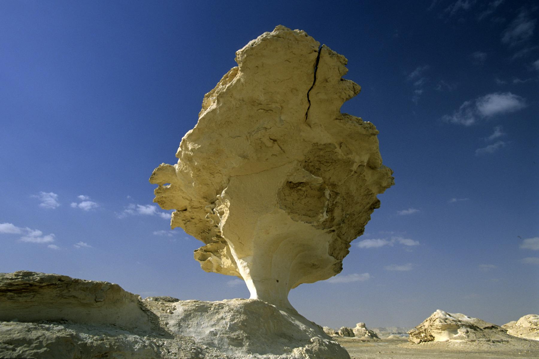New White Desert. Rocher de craie sculpté par le vent.
