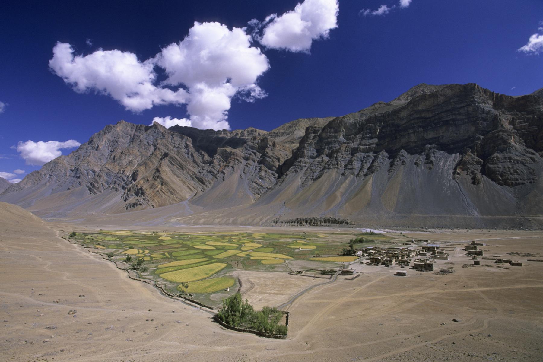 Zanskar. Trek Lamayuru - Padum. Village de Pishu dans la vallée du Zanskar.