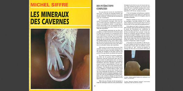 Les minéraux des cavernes