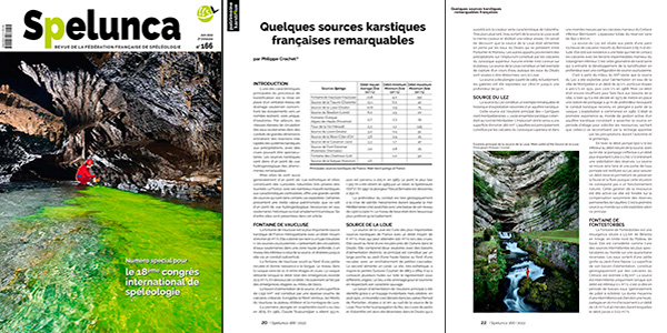 Spelunca n°166 (juin 2022) - Quelques sources karstiques françaises remarquables
