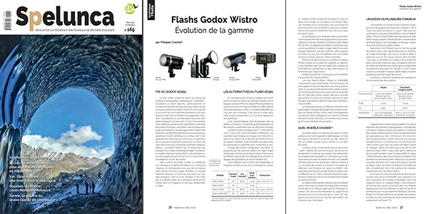 Spelunca n°169 (mars 2023) - Flashs Godox Wistro - Evolution de la gamme